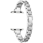 14mm Three-beads Diamond Aluminum Alloy Replacement Strap Watchband For Apple Watch Series, 7 41mm / 6 & SE & 5 & 4 40mm / 3 & 2 & 1 38mm, 7 45mm / 6 & SE & 5 & 4 44mm / 3 & 2 & 1 42mm