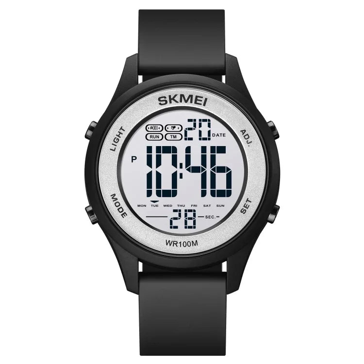 SKMEI 1758 Relógio Eletrónico com Mostrador LED Multifuncional e Correia de Silicone Luminoso