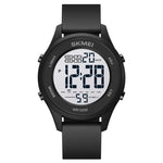 SKMEI 1758 Relógio Eletrónico com Mostrador LED Multifuncional e Correia de Silicone Luminoso