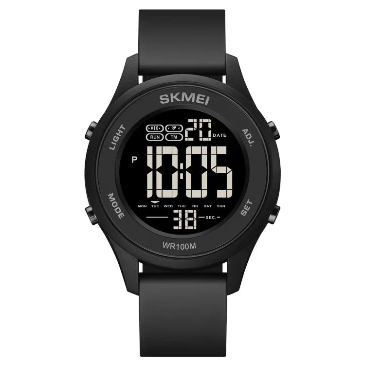 SKMEI 1758 Relógio Eletrónico com Mostrador LED Multifuncional e Correia de Silicone Luminoso