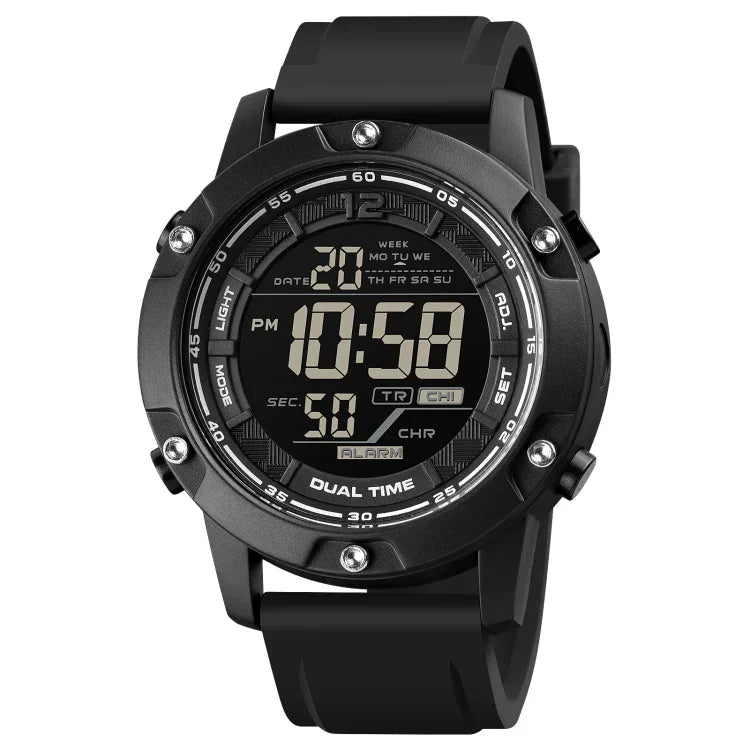 SKMEI 1762 Relógio Eletrónico Luminoso Impermeável com Mostrador Digital LED Triplo e Duplo Horário, SKMEI 1762