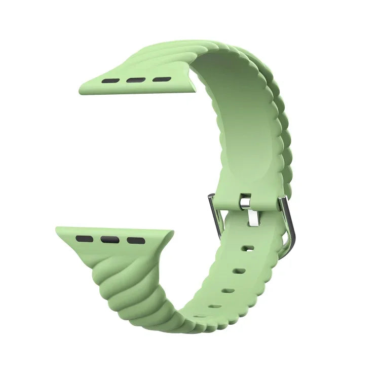 Correia de substituição em silicone torcido de cor sólida para Apple Watch Series, 7 41mm / 6 & SE & 5 & 4 40mm / 3 & 2 & 1 38mm, 7 45mm / 6 & SE & 5 & 4 44mm / 3 & 2 & 1 42mm