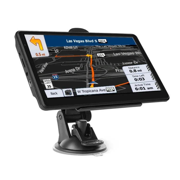 Navegador GPS para Carro de 7 polegadas com Ecrã Capacitivo 8G+256M, Alta Configuração, Mapas da Europa, Austrália, Sudeste Asiático, América do Norte, Médio Oriente, América do Sul, África