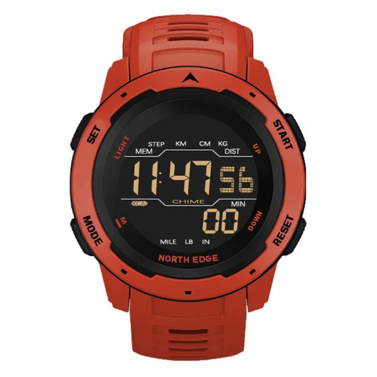 NORTH EDGE Mars Relógio Desportivo Inteligente Digital Luminoso e Impermeável para Homem, Suporta Alarme, Contagem Decrescente e Modo Desportivo