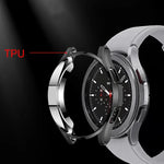 Capa protetora oca de TPU com eletroplating, para Samsung Galaxy Watch4 Classic 42mm, para Samsung Galaxy Watch4 Classic 46mm