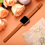 Correia de Substituição em Pele Estilo Casal 14mm para Apple Watch Series, 7 41mm / 6 & SE & 5 & 4 40mm / 3 & 2 & 1 38mm, 7 45mm / 6 & SE & 5 & 4 44mm / 3 & 2 & 1 42mm