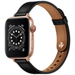 Correia de Substituição em Pele Estilo Casal 14mm para Apple Watch Series, 7 41mm / 6 & SE & 5 & 4 40mm / 3 & 2 & 1 38mm, 7 45mm / 6 & SE & 5 & 4 44mm / 3 & 2 & 1 42mm