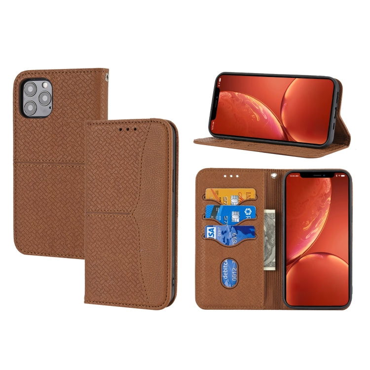 Woven Texture Stitching Magnetic Horizontal Flip PU Leather Case with Holder & Card Slots & Wallet & Lanyard, For iPhone 13 Pro, For iPhone 13 Pro Max, For iPhone SE 2022 / SE 2020 / 8 / 7, For iPhone XR, For iPhone X / XS, For iPhone XS Max