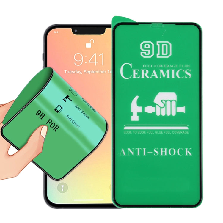 Película Cerâmica 9D Cola Total para Ecrã Completo Para iPhone 17e / 16e / 14 / 13 / 13 Pro, Para iPhone 13 mini (1 PC), Para iPhone 16e / 13 / 13 Pro (1 PC), Para iPhone 13 Pro Max (1 PC)