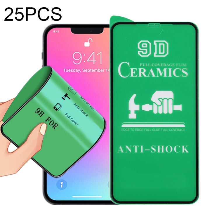 25 PCS Película Cerâmica 9D Cola Total para Ecrã Completo, Para iPhone 13 mini (25 PCS), Para iPhone 13 / 13 Pro (25 PCS), Para iPhone 13 Pro Max (25 PCS)