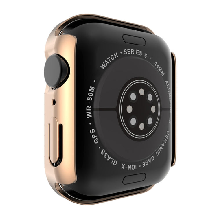 Capa Protetora Electroplated PC com Duas Fileiras de Diamantes e Filme de Vidro Temperado para Apple Watch Series, Para Apple Watch Series 6 / 5 / 4 / Watch SE 40mm, Para Apple Watch Series 6 / 5 / 4 / Watch SE 44mm