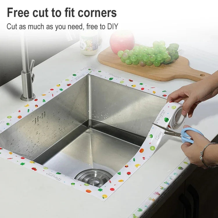 Autocolantes de costura para cozinha, impermeáveis, anti-mofo, à prova de humidade e alta temperatura, fundo branco