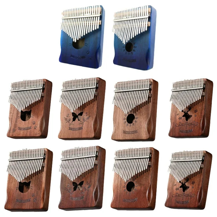 Kalimba de Madeira de Acácia com 21 Tons, Instrumento Musical de Piano de Polegar