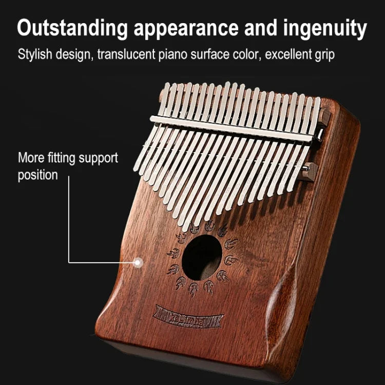 Kalimba de Madeira de Acácia com 21 Tons, Instrumento Musical de Piano de Polegar