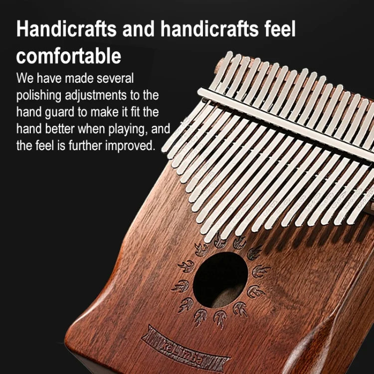 Kalimba de Madeira de Acácia com 21 Tons, Instrumento Musical de Piano de Polegar