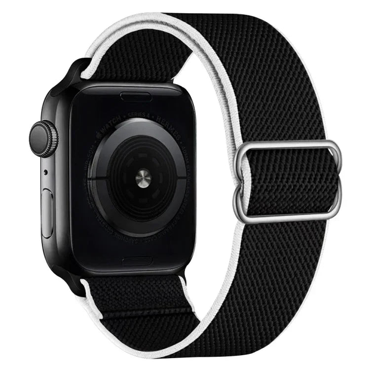High Elastic Nylon Replacement Watchband For Apple Watch Series, 7 41mm / 6 & SE & 5 & 4 40mm / 3 & 2 & 1 38mm, 7 45mm / 6 & SE & 5 & 4 44mm / 3 & 2 & 1 42mm