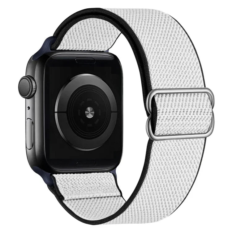 High Elastic Nylon Replacement Watchband For Apple Watch Series, 7 41mm / 6 & SE & 5 & 4 40mm / 3 & 2 & 1 38mm, 7 45mm / 6 & SE & 5 & 4 44mm / 3 & 2 & 1 42mm