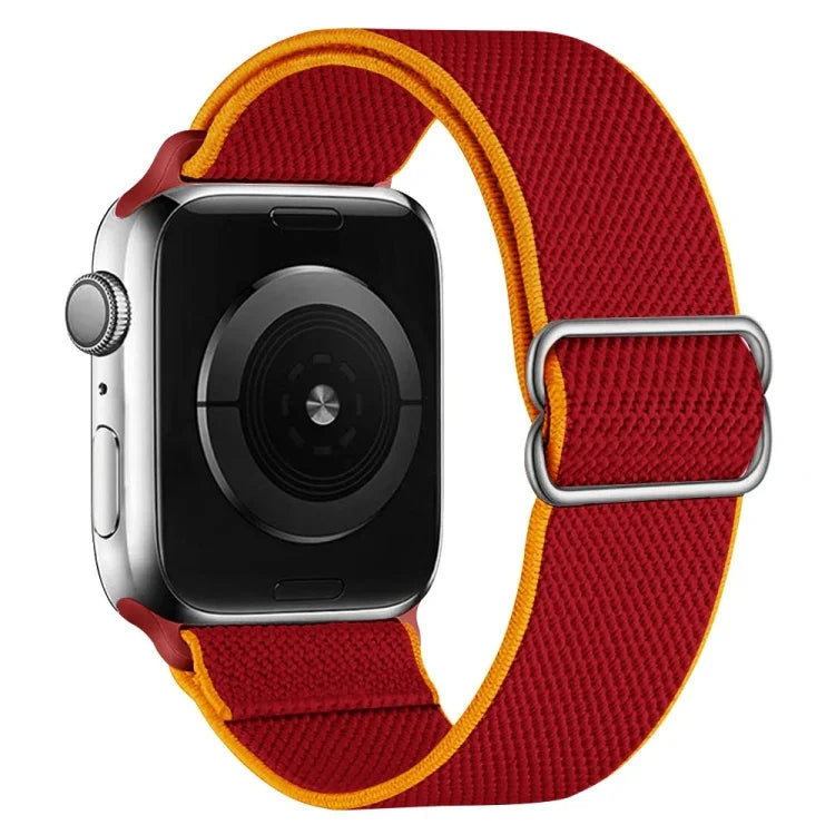 High Elastic Nylon Replacement Watchband For Apple Watch Series, 7 41mm / 6 & SE & 5 & 4 40mm / 3 & 2 & 1 38mm, 7 45mm / 6 & SE & 5 & 4 44mm / 3 & 2 & 1 42mm