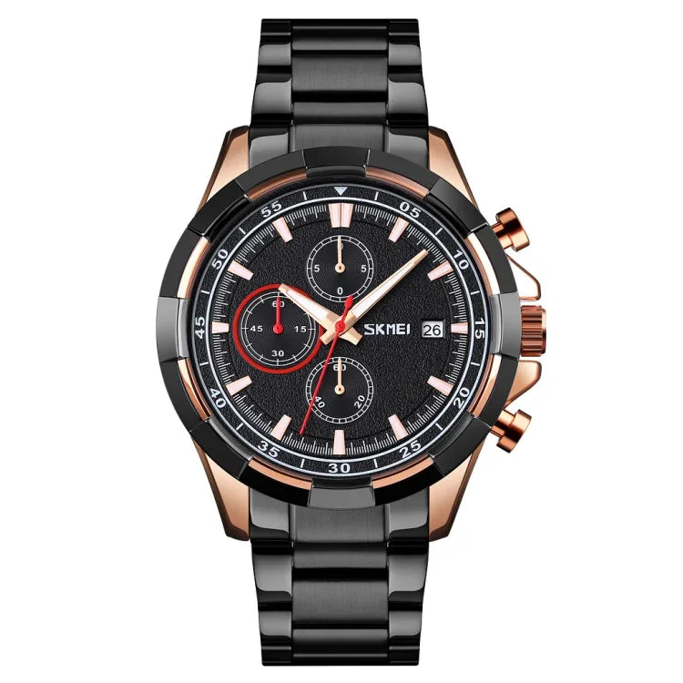 Relógio de Quartzo Luminoso SKMEI 9192 para Homem com Calendário, Cronómetro e Correia em Aço Inoxidável