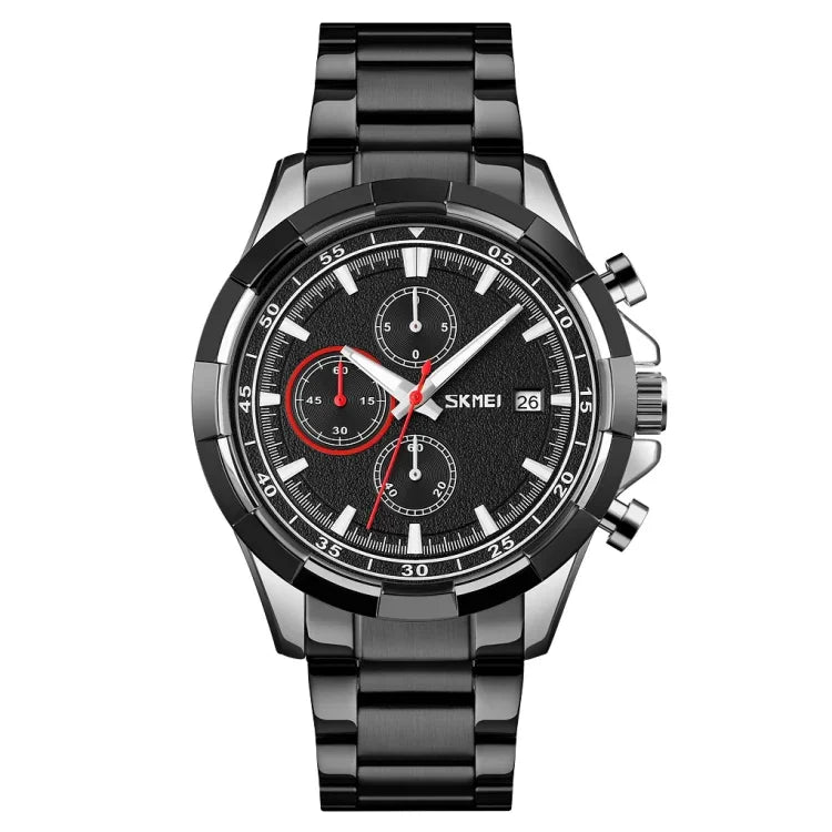 Relógio de Quartzo Luminoso SKMEI 9192 para Homem com Calendário, Cronómetro e Correia em Aço Inoxidável