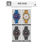 Relógio de Quartzo Luminoso SKMEI 9192 para Homem com Calendário, Cronómetro e Correia em Aço Inoxidável