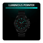 Relógio de Quartzo Luminoso SKMEI 9192 para Homem com Calendário, Cronómetro e Correia em Aço Inoxidável