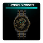 Relógio de Quartzo Luminoso SKMEI 9193 para Homem com Padrão de Dragão Dourado, Calendário e Mostrador