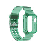 Silicone Integrated Replacement Strap Watchband For Apple Watch Series, 7 41mm / 6 & SE & 5 & 4 40mm / 3 & 2 & 1 38mm, 7 45mm / 6 & SE & 5 & 4 44mm / 3 & 2 & 1 42mm
