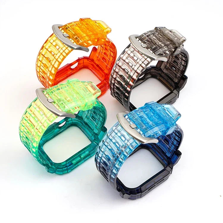 Correia integrada em TPU degradê para Apple Watch Series 9 / 8 / 7 45mm / 6 / 5 / 4 / Watch SE 44mm / Watch 42mm, para Apple Watch Series 9 / 8 / 7 45mm / 6 / 5 / 4 / Watch SE 44mm / Watch 42mm