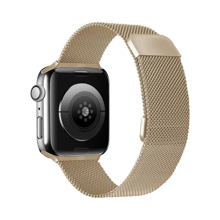 Double Section Milanese Magnetic Elasticity Replacement Strap Watchband For Apple Watch Series, 7 45mm / 6 & SE & 5 & 4 44mm / 3 & 2 & 1 42mm, 7 41mm / 6 & SE & 5 & 4 40mm / 3 & 2 & 1 38mm
