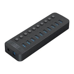 ORICO CT2U3-10AB-WH HUB USB multiportas 10 em 1 com tiras de plástico e interruptores individuais, CT2U3-10AB-BK ficha AU, CT2U3-10AB-WH ficha AU, CT2U3-10AB-BK ficha UK, CT2U3-10AB-WH ficha UK, CT2U3-10AB-BK ficha UE, CT2U3-10AB-WH ficha UE