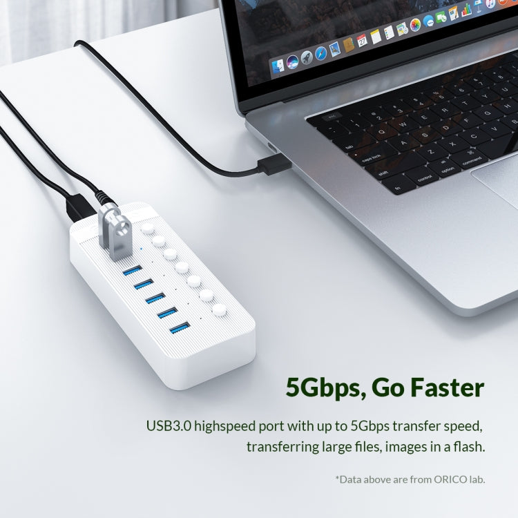 ORICO CT2U3-10AB-WH HUB USB multiportas 10 em 1 com tiras de plástico e interruptores individuais, CT2U3-10AB-BK ficha AU, CT2U3-10AB-WH ficha AU, CT2U3-10AB-BK ficha UK, CT2U3-10AB-WH ficha UK, CT2U3-10AB-BK ficha UE, CT2U3-10AB-WH ficha UE