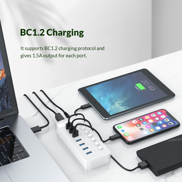 ORICO CT2U3-10AB-WH HUB USB multiportas 10 em 1 com tiras de plástico e interruptores individuais, CT2U3-10AB-BK ficha AU, CT2U3-10AB-WH ficha AU, CT2U3-10AB-BK ficha UK, CT2U3-10AB-WH ficha UK, CT2U3-10AB-BK ficha UE, CT2U3-10AB-WH ficha UE