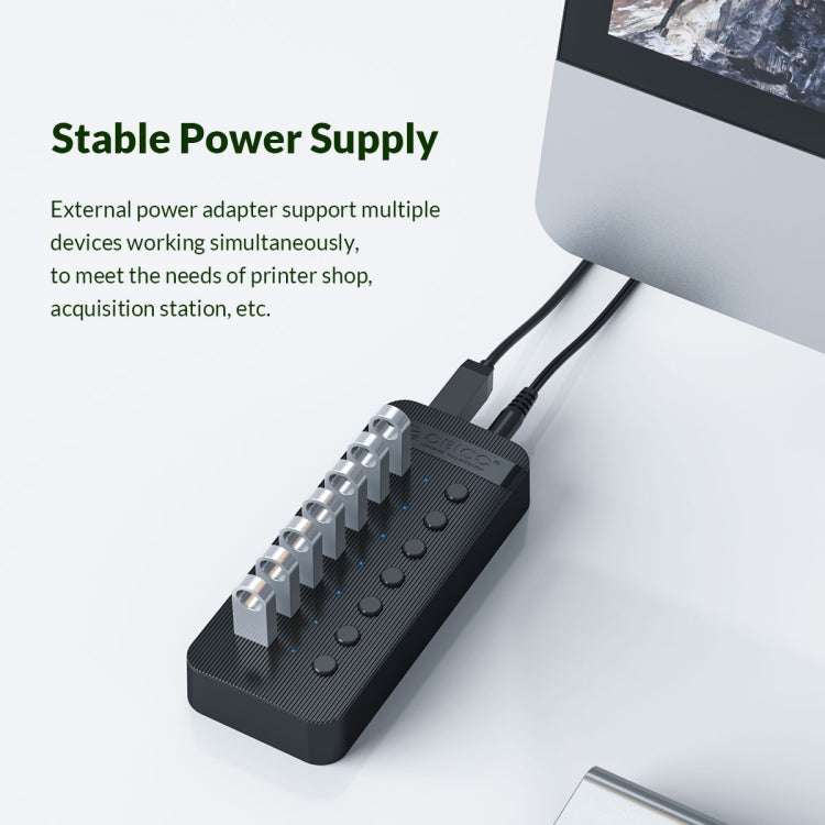 ORICO CT2U3-10AB-WH HUB USB multiportas 10 em 1 com tiras de plástico e interruptores individuais, CT2U3-10AB-BK ficha AU, CT2U3-10AB-WH ficha AU, CT2U3-10AB-BK ficha UK, CT2U3-10AB-WH ficha UK, CT2U3-10AB-BK ficha UE, CT2U3-10AB-WH ficha UE