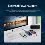 ORICO AT2U3-7AB-GY-BP HUB USB multiportas 7 em 1 em liga de alumínio com interruptores individuais, ficha UE, ficha UK, ficha AU