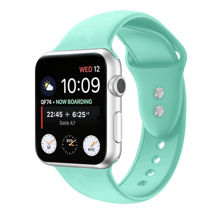 Correia de substituição em silicone com dupla fivela para Apple Watch Series, 7 45mm / 6 & SE & 5 & 4 44mm / 3 & 2 & 1 42mm, 7 41mm / 6 & SE & 5 & 4 40mm / 3 & 2 & 1 38mm