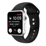 Correia de substituição em silicone com dupla fivela para Apple Watch Series, 7 45mm / 6 & SE & 5 & 4 44mm / 3 & 2 & 1 42mm, 7 41mm / 6 & SE & 5 & 4 40mm / 3 & 2 & 1 38mm