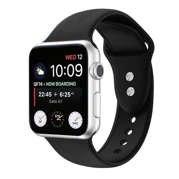 Correia de substituição em silicone com dupla fivela para Apple Watch Series, 7 45mm / 6 & SE & 5 & 4 44mm / 3 & 2 & 1 42mm, 7 41mm / 6 & SE & 5 & 4 40mm / 3 & 2 & 1 38mm