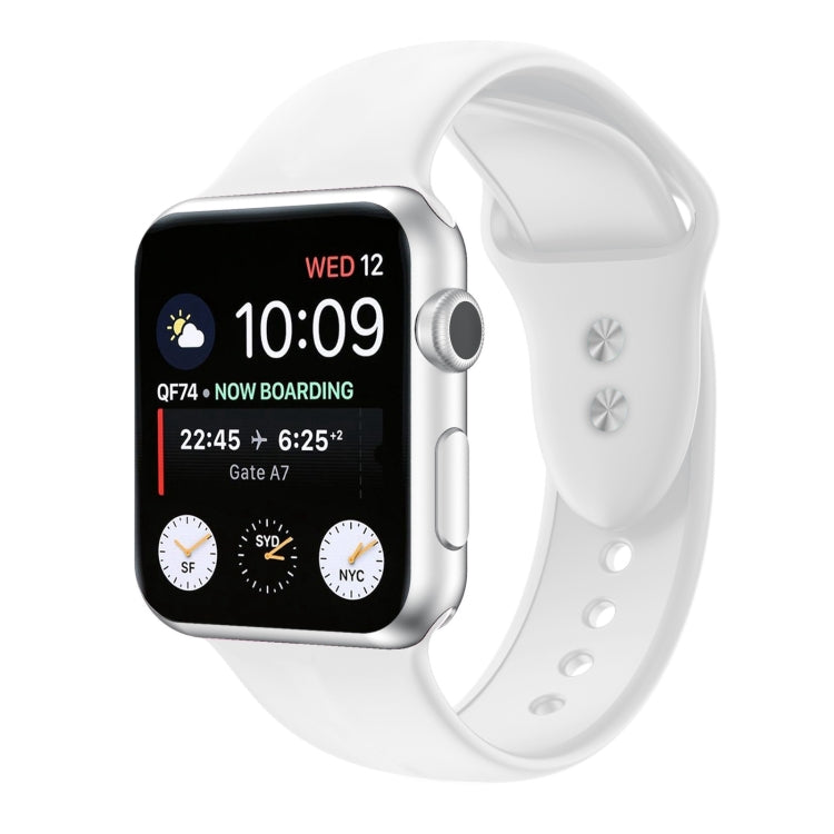 Correia de substituição em silicone com dupla fivela para Apple Watch Series, 7 45mm / 6 & SE & 5 & 4 44mm / 3 & 2 & 1 42mm, 7 41mm / 6 & SE & 5 & 4 40mm / 3 & 2 & 1 38mm