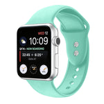 Correia de substituição em silicone com dupla fivela para Apple Watch Series, 7 45mm / 6 & SE & 5 & 4 44mm / 3 & 2 & 1 42mm, 7 41mm / 6 & SE & 5 & 4 40mm / 3 & 2 & 1 38mm