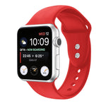 Correia de substituição em silicone com dupla fivela para Apple Watch Series, 7 45mm / 6 & SE & 5 & 4 44mm / 3 & 2 & 1 42mm, 7 41mm / 6 & SE & 5 & 4 40mm / 3 & 2 & 1 38mm