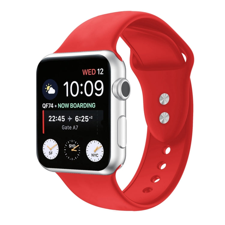 Correia de substituição em silicone com dupla fivela para Apple Watch Series, 7 45mm / 6 & SE & 5 & 4 44mm / 3 & 2 & 1 42mm, 7 41mm / 6 & SE & 5 & 4 40mm / 3 & 2 & 1 38mm