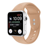 Correia de substituição em silicone com dupla fivela para Apple Watch Series, 7 45mm / 6 & SE & 5 & 4 44mm / 3 & 2 & 1 42mm, 7 41mm / 6 & SE & 5 & 4 40mm / 3 & 2 & 1 38mm
