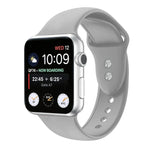 Double Nail Silicone Replacement Strap Watchband For Apple Watch Series, 7 45mm / 6 & SE & 5 & 4 44mm / 3 & 2 & 1 42mm, 7 41mm / 6 & SE & 5 & 4 40mm / 3 & 2 & 1 38mm