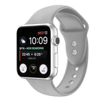 Correia de substituição em silicone com dupla fivela para Apple Watch Series, 7 45mm / 6 & SE & 5 & 4 44mm / 3 & 2 & 1 42mm, 7 41mm / 6 & SE & 5 & 4 40mm / 3 & 2 & 1 38mm