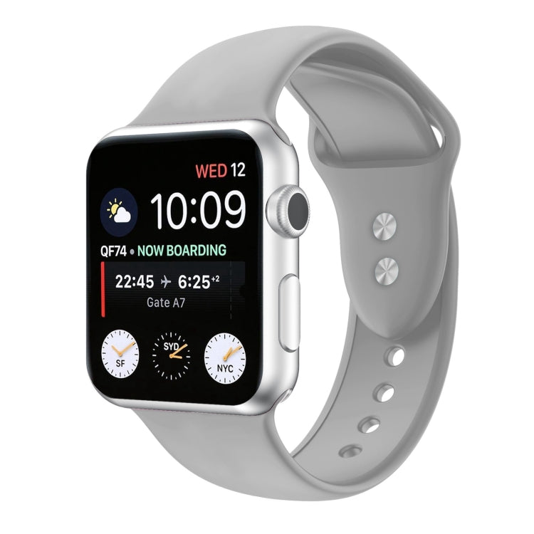 Correia de substituição em silicone com dupla fivela para Apple Watch Series, 7 45mm / 6 & SE & 5 & 4 44mm / 3 & 2 & 1 42mm, 7 41mm / 6 & SE & 5 & 4 40mm / 3 & 2 & 1 38mm