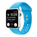 Correia de substituição em silicone com dupla fivela para Apple Watch Series, 7 45mm / 6 & SE & 5 & 4 44mm / 3 & 2 & 1 42mm, 7 41mm / 6 & SE & 5 & 4 40mm / 3 & 2 & 1 38mm