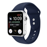 Correia de substituição em silicone com dupla fivela para Apple Watch Series, 7 45mm / 6 & SE & 5 & 4 44mm / 3 & 2 & 1 42mm, 7 41mm / 6 & SE & 5 & 4 40mm / 3 & 2 & 1 38mm