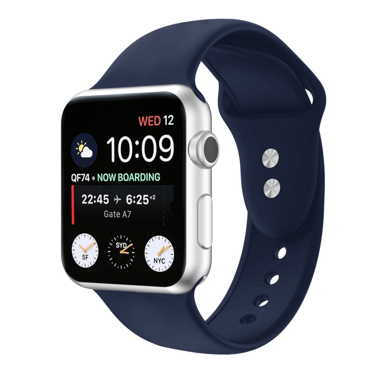 Correia de substituição em silicone com dupla fivela para Apple Watch Series, 7 45mm / 6 & SE & 5 & 4 44mm / 3 & 2 & 1 42mm, 7 41mm / 6 & SE & 5 & 4 40mm / 3 & 2 & 1 38mm