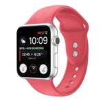 Correia de substituição em silicone com dupla fivela para Apple Watch Series, 7 45mm / 6 & SE & 5 & 4 44mm / 3 & 2 & 1 42mm, 7 41mm / 6 & SE & 5 & 4 40mm / 3 & 2 & 1 38mm
